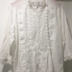 Lace Button Down Blouse